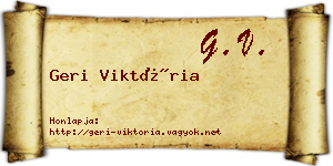 Geri Viktória névjegykártya